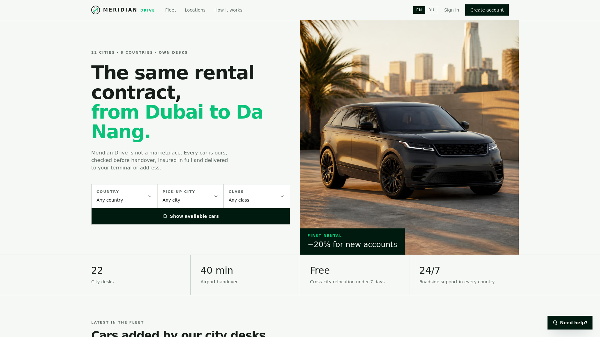Screenshot of drivemeridian.com
