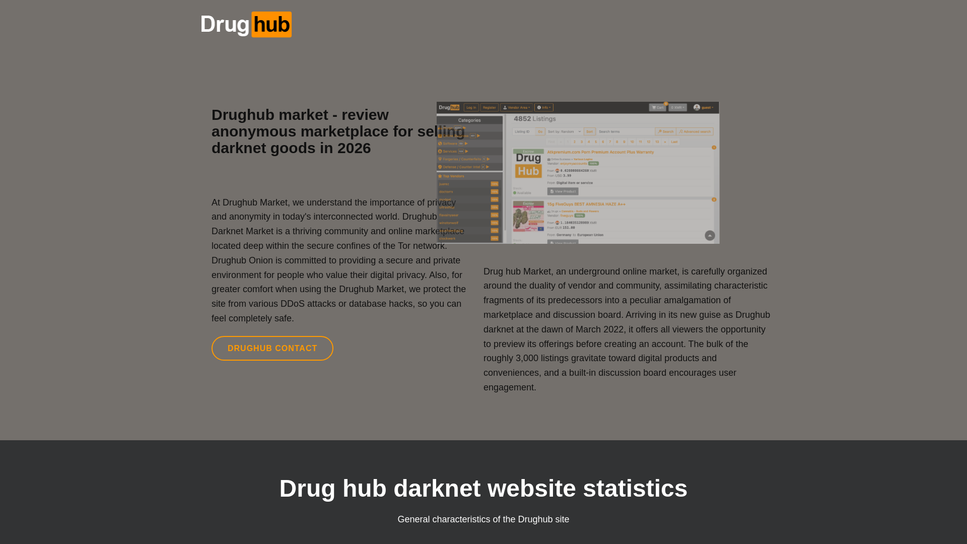 Screenshot of drughub-marketdarknet.com