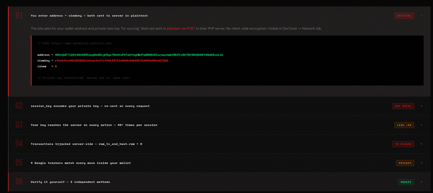 GitHub evidence repository showing documented theft endpoints and network captures