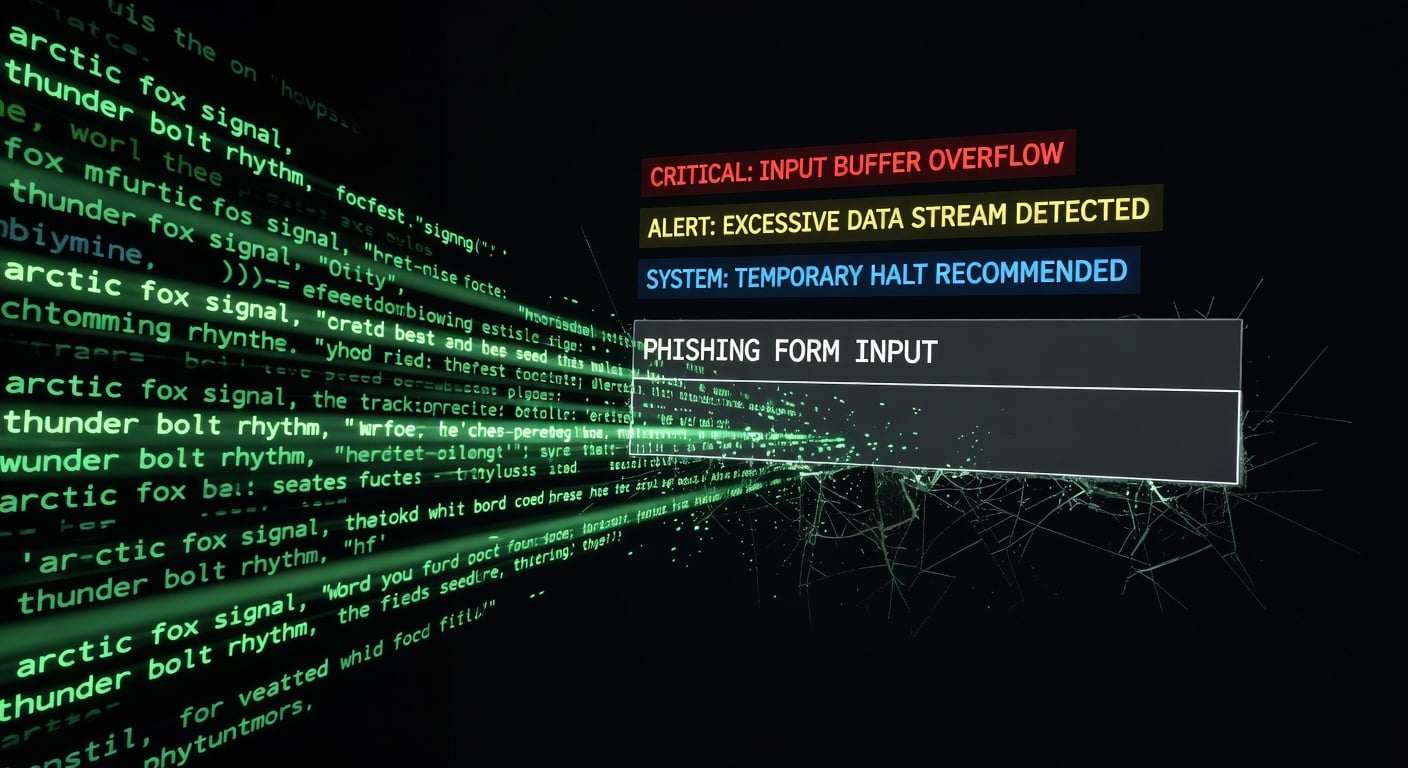 Phishing form being flooded with fake seed phrases