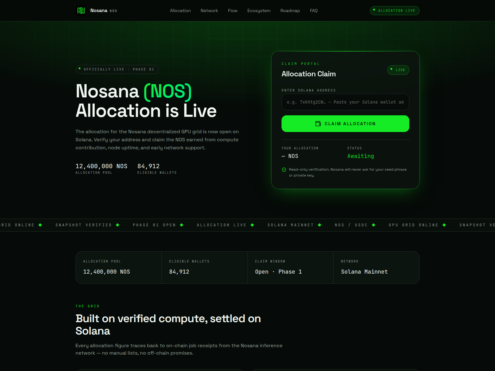 لقطة شاشة لـ nosana.info