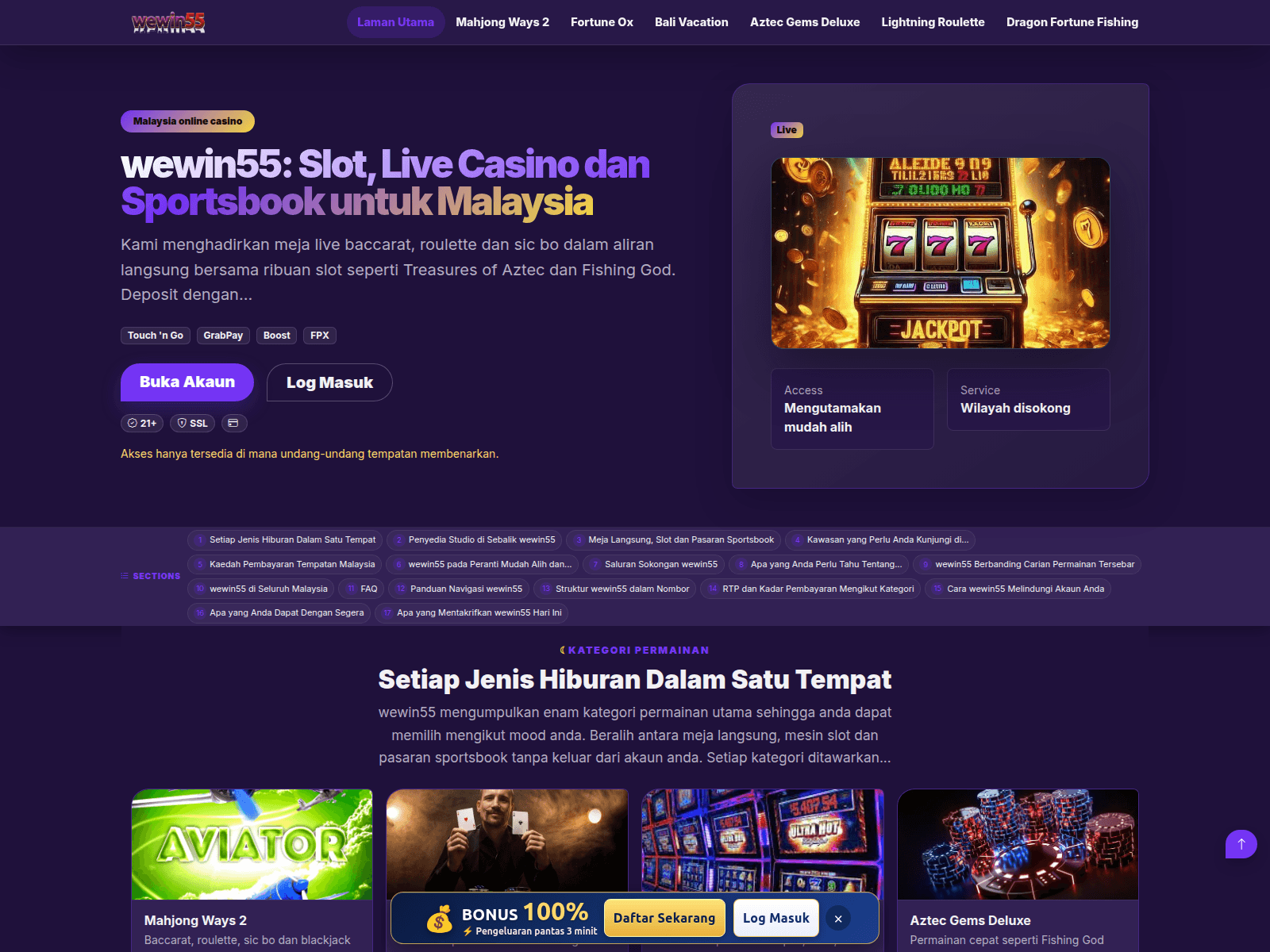 Schermata di wewin55.bet