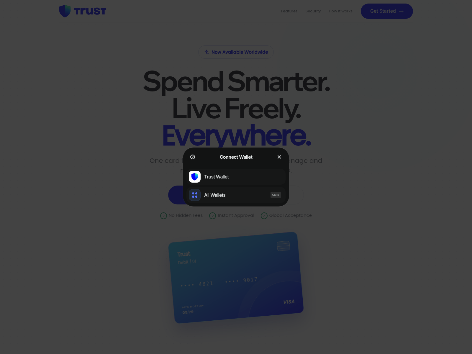 Ảnh chụp của trustwalletdigitalcards.net
