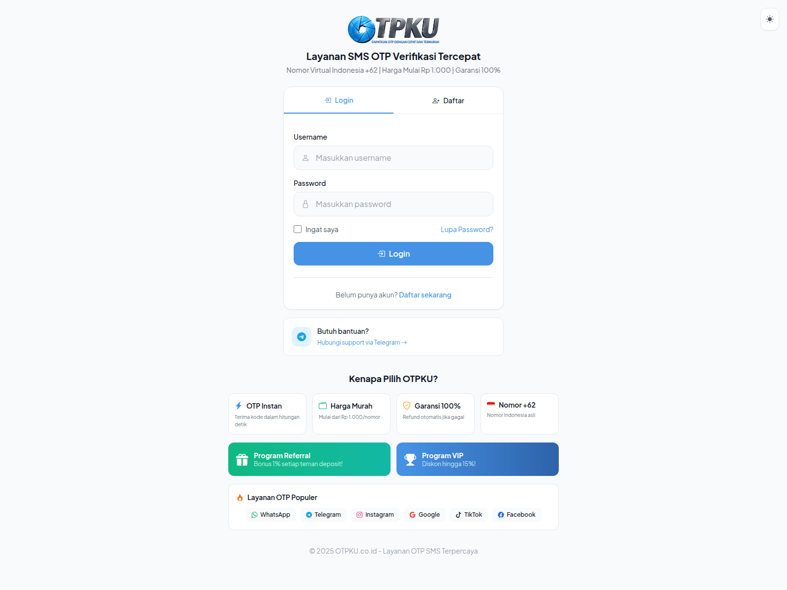 Screenshot of my.otpku.co.id