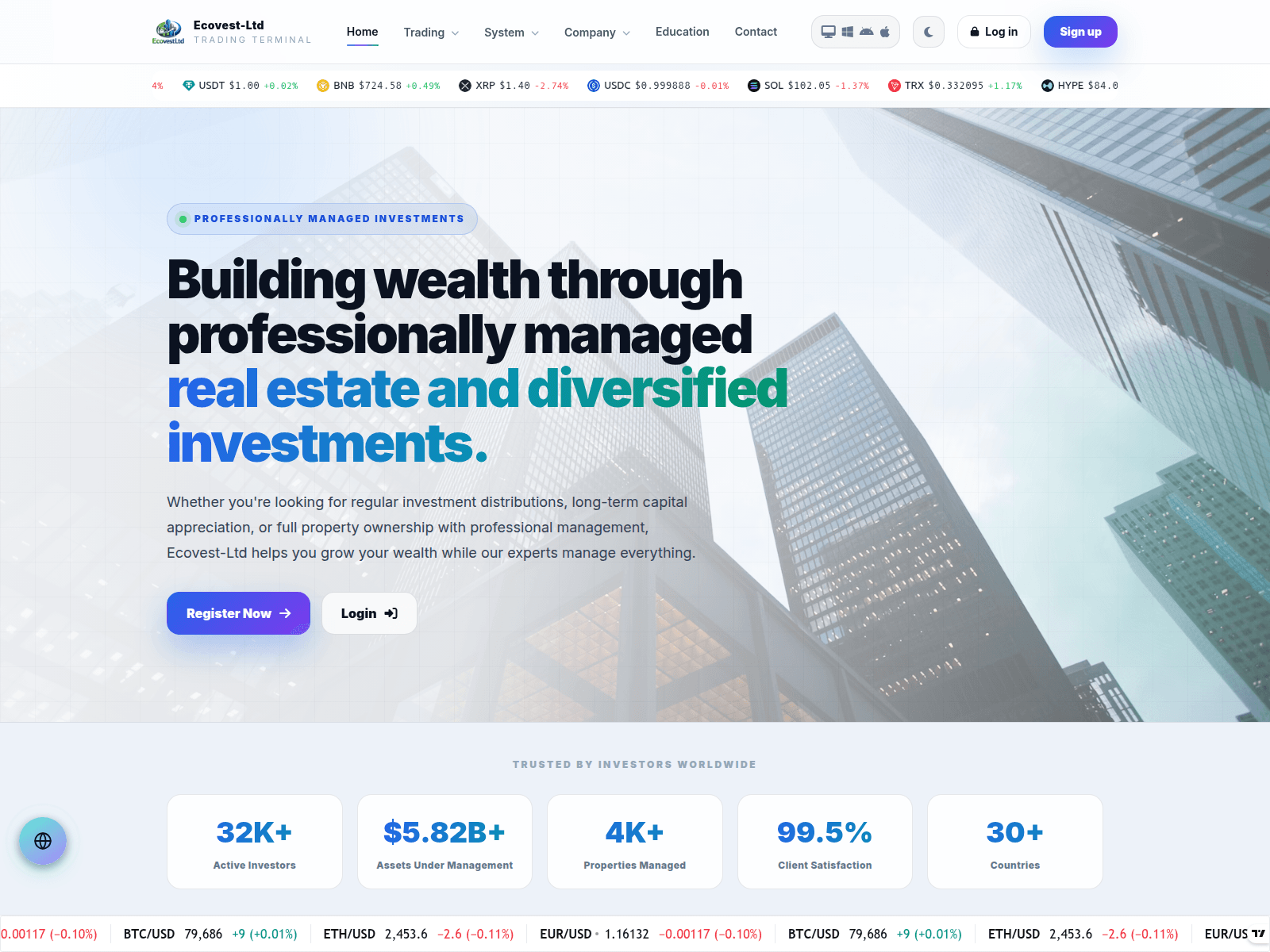Знімок екрана ecovestltd.com