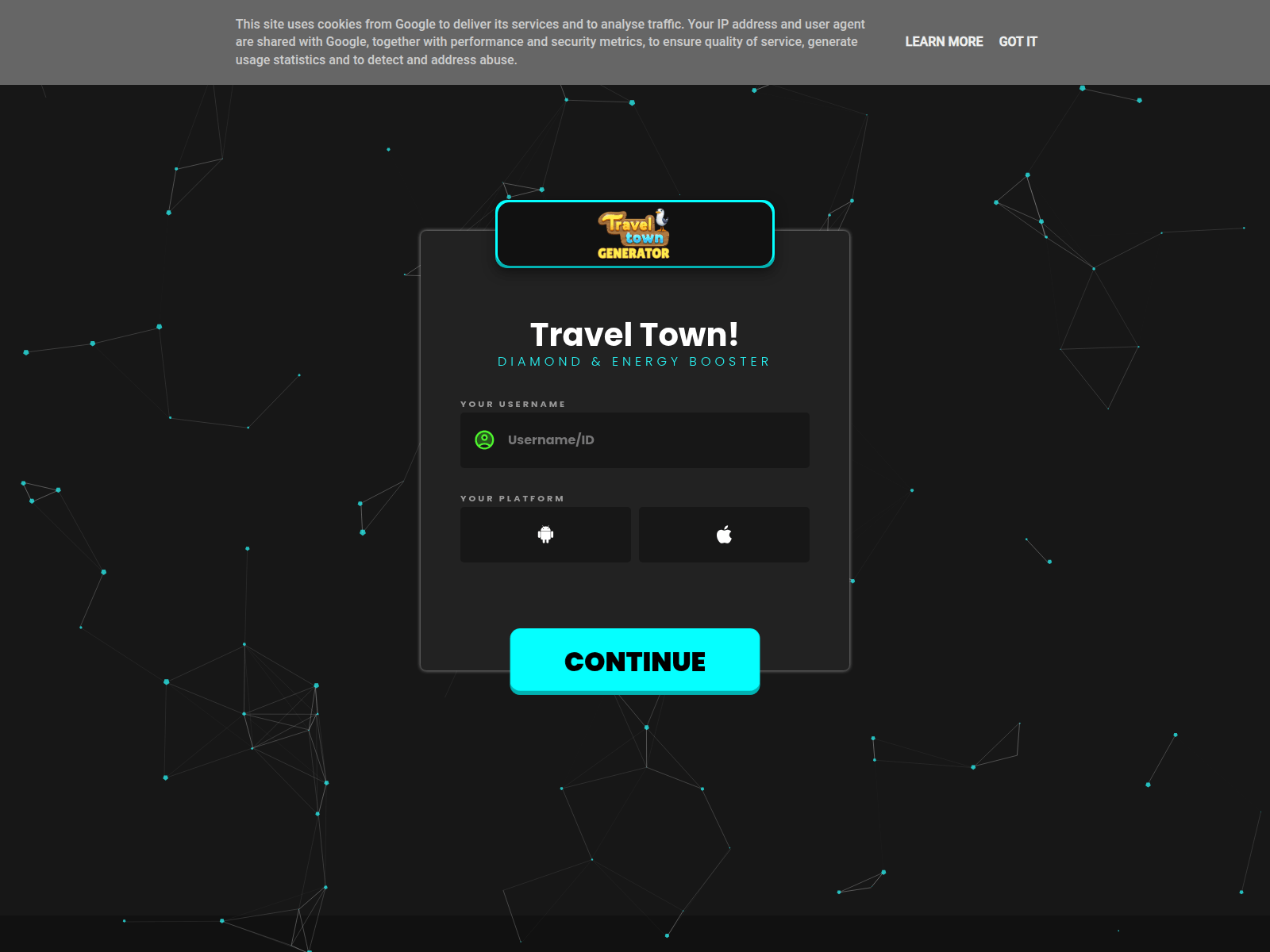 Tangkapan layar traveltowns-freeenergy.blogspot.com