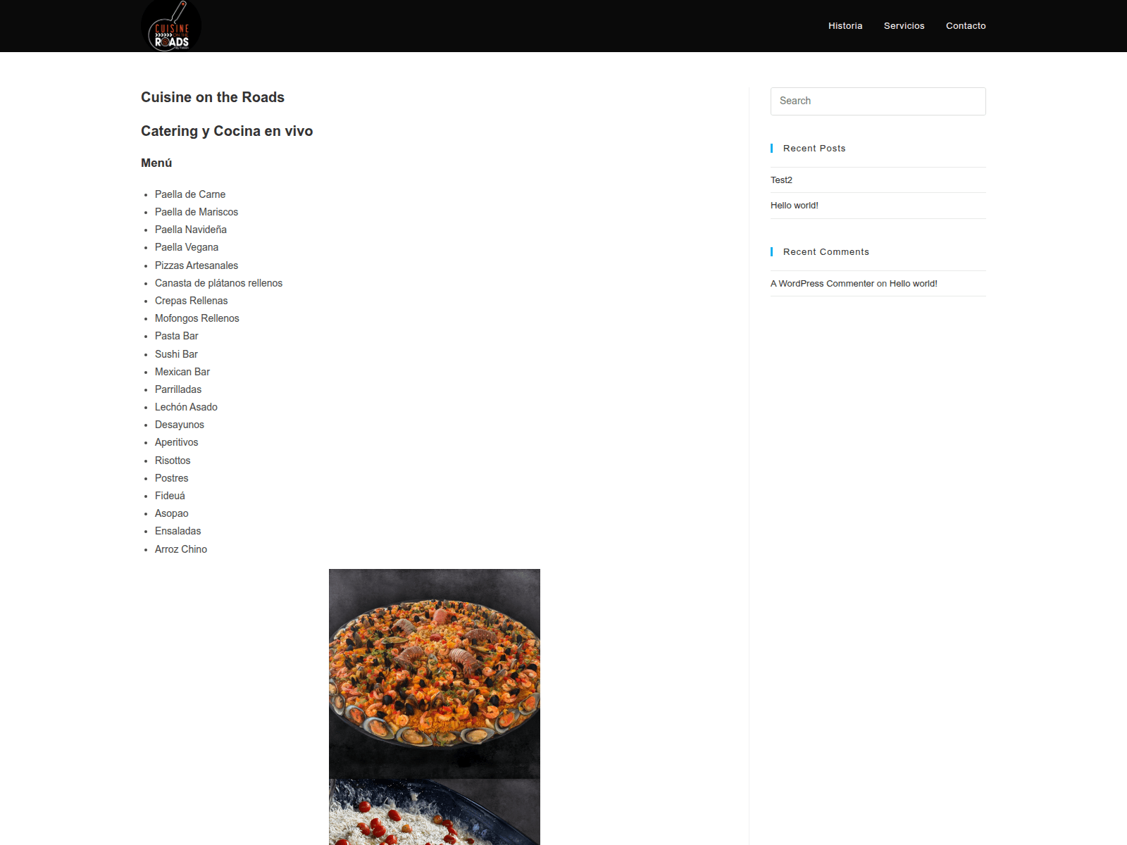 Tangkapan layar cuisineontheroadspr.com