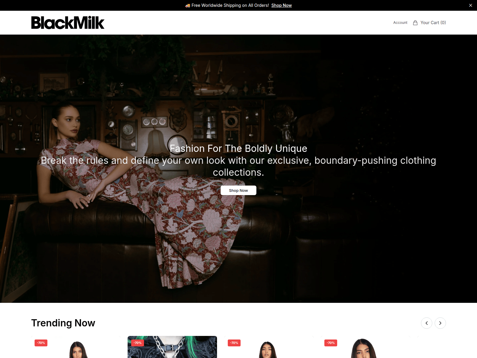 Capture de blackmilkfashion.shop