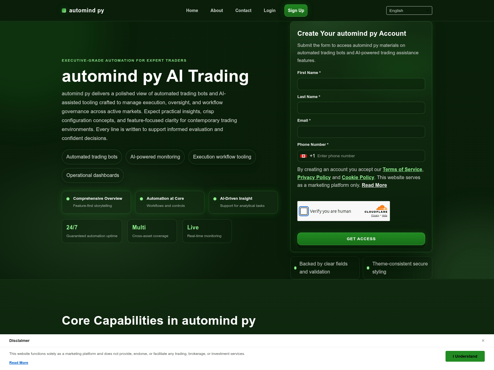 Screenshot of automindpy.digital