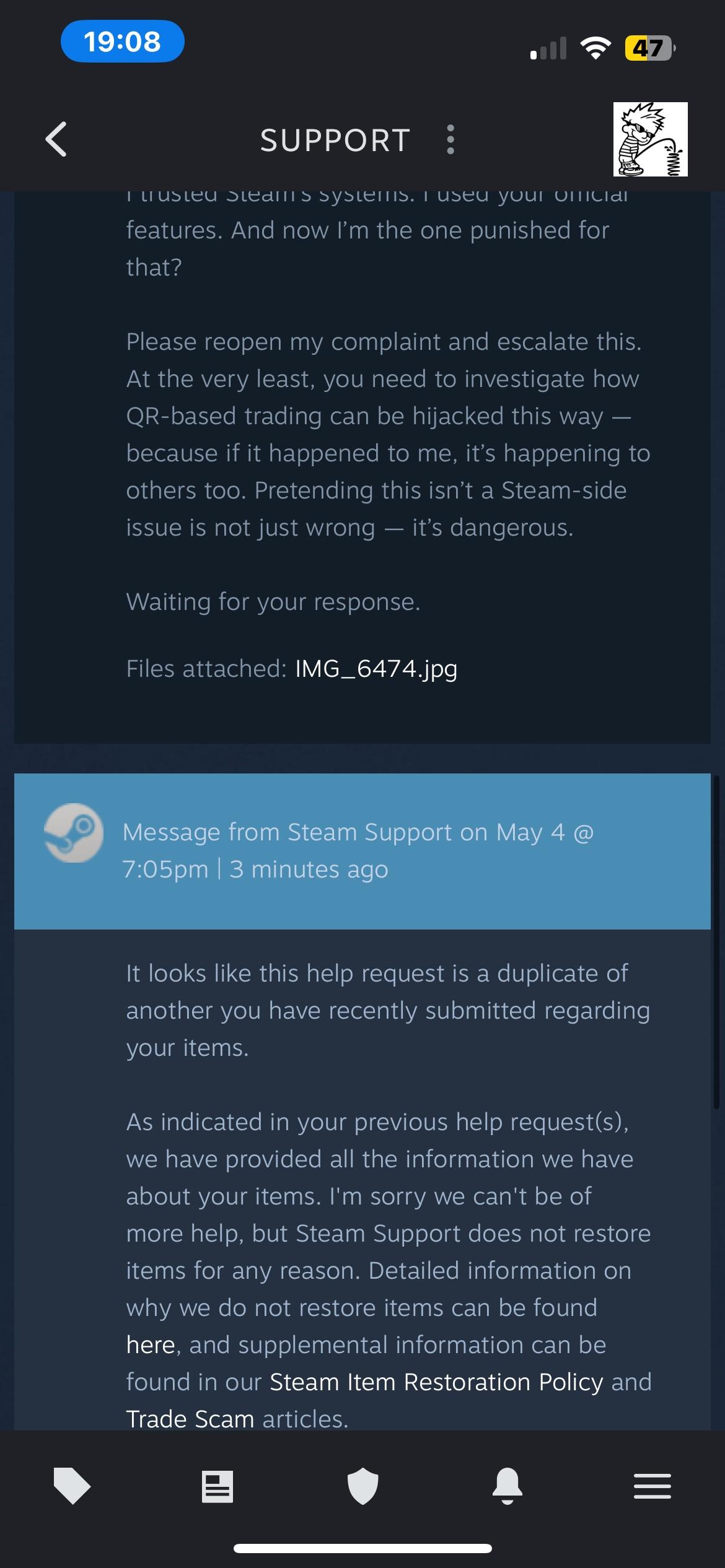 Steam Trade QR Scam – My Inventory Got Stolen and Support Closed My Ticket  Without Helping : r/SteamScams