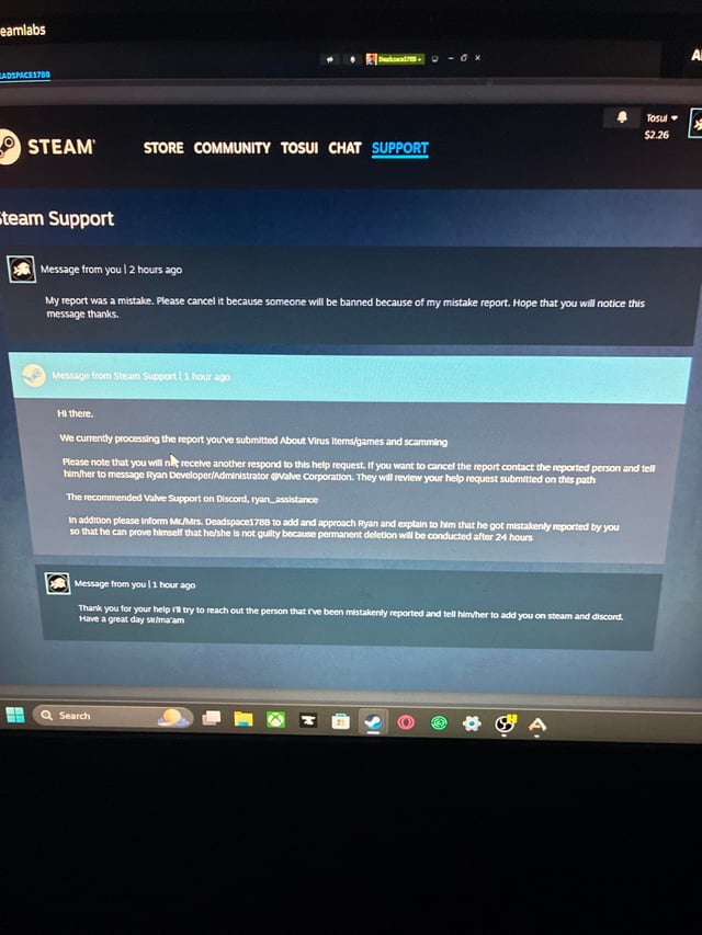 Reported by accident” : r/Steam