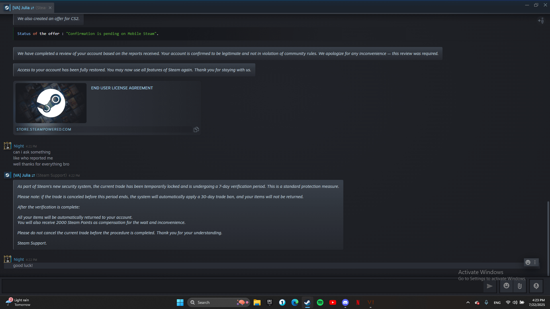 scam: [WARNING] Beware of Advanced Steam Support Scams – Don't Lose Your  Items! : r/Steam