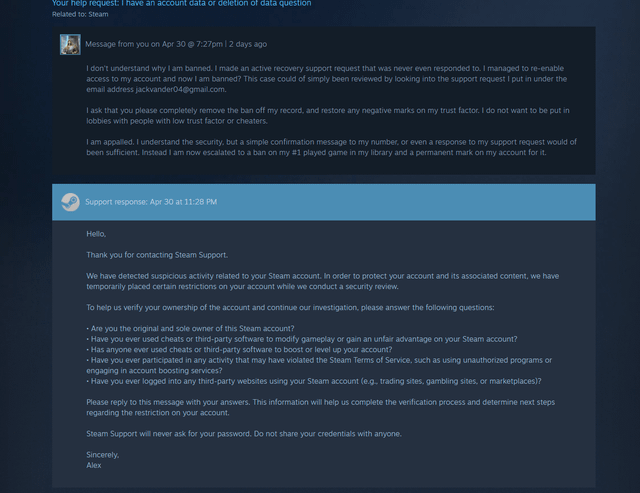 Steam Support Ticket Possibly Compromised ( HELP ) : r/cs2