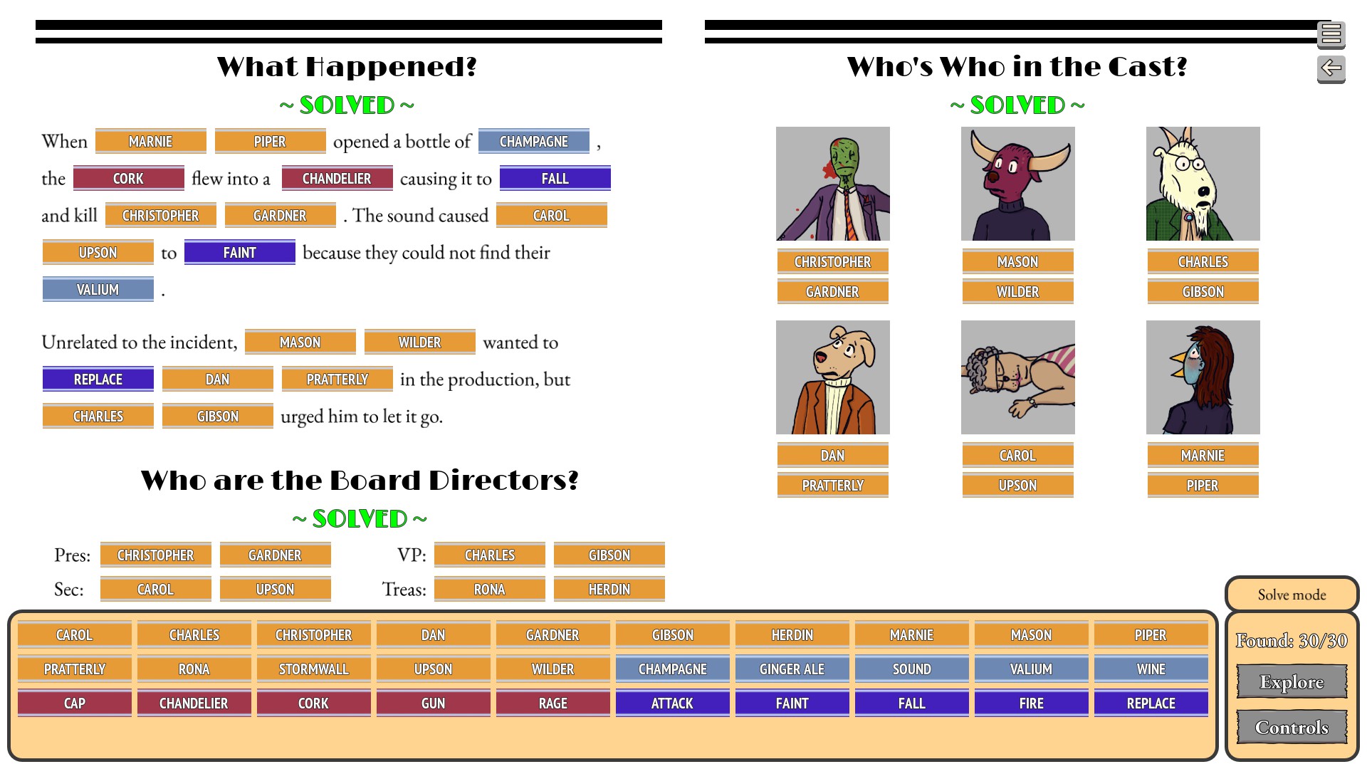 Steam Community :: Guide :: Murder at the Birch Tree Theater - Hint Guide