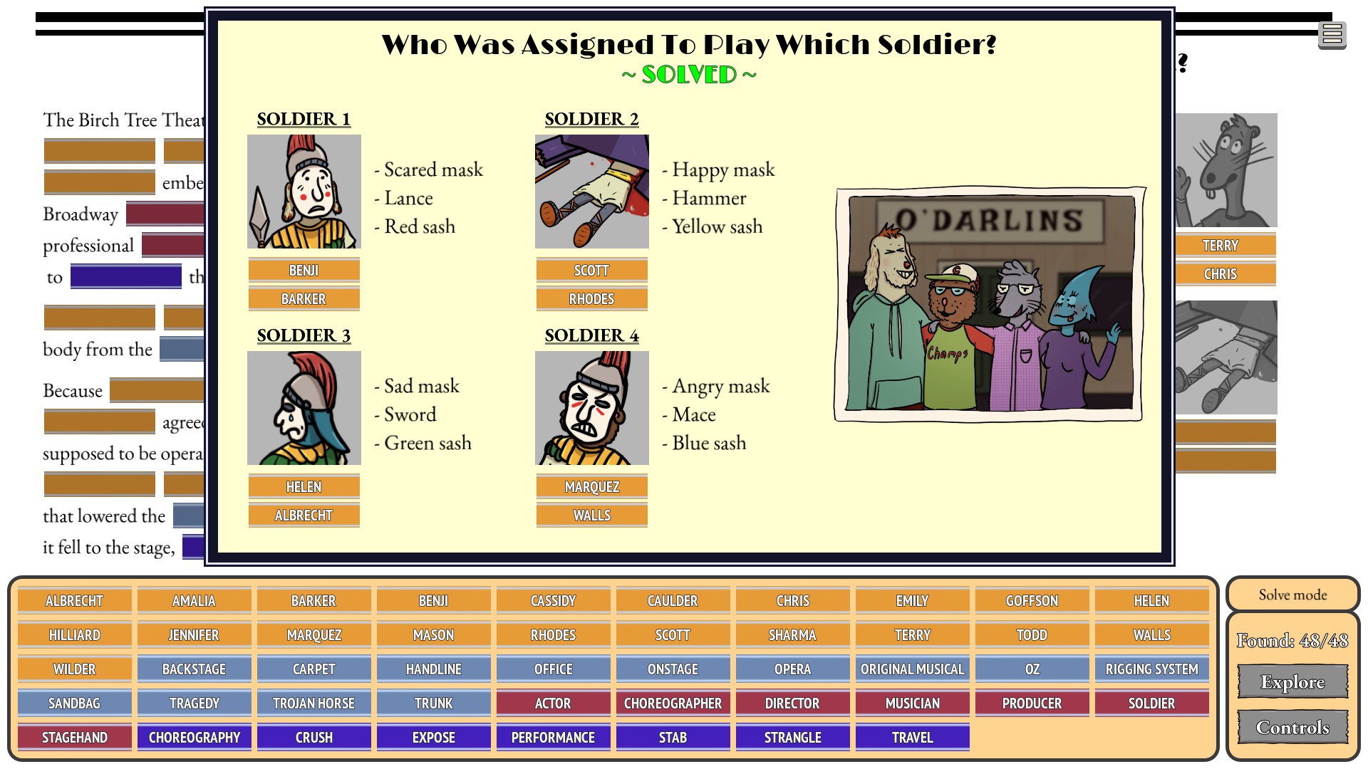 Steam Community :: Guide :: Murder at the Birch Tree Theater - Hint Guide