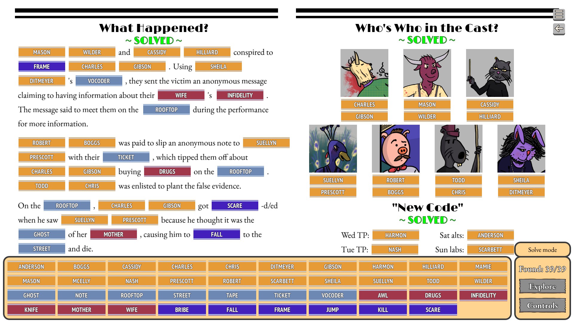 Steam Community :: Guide :: Murder at the Birch Tree Theater - Hint Guide