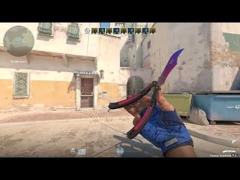 First-person Butterfly Knife inspect demonstration