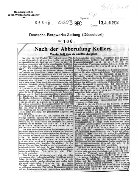 Vollständiges Archivblatt: Deutsche Bergwerks-Zeitung (Düsseldorf), 13. Juli 1934, Dokument 00003